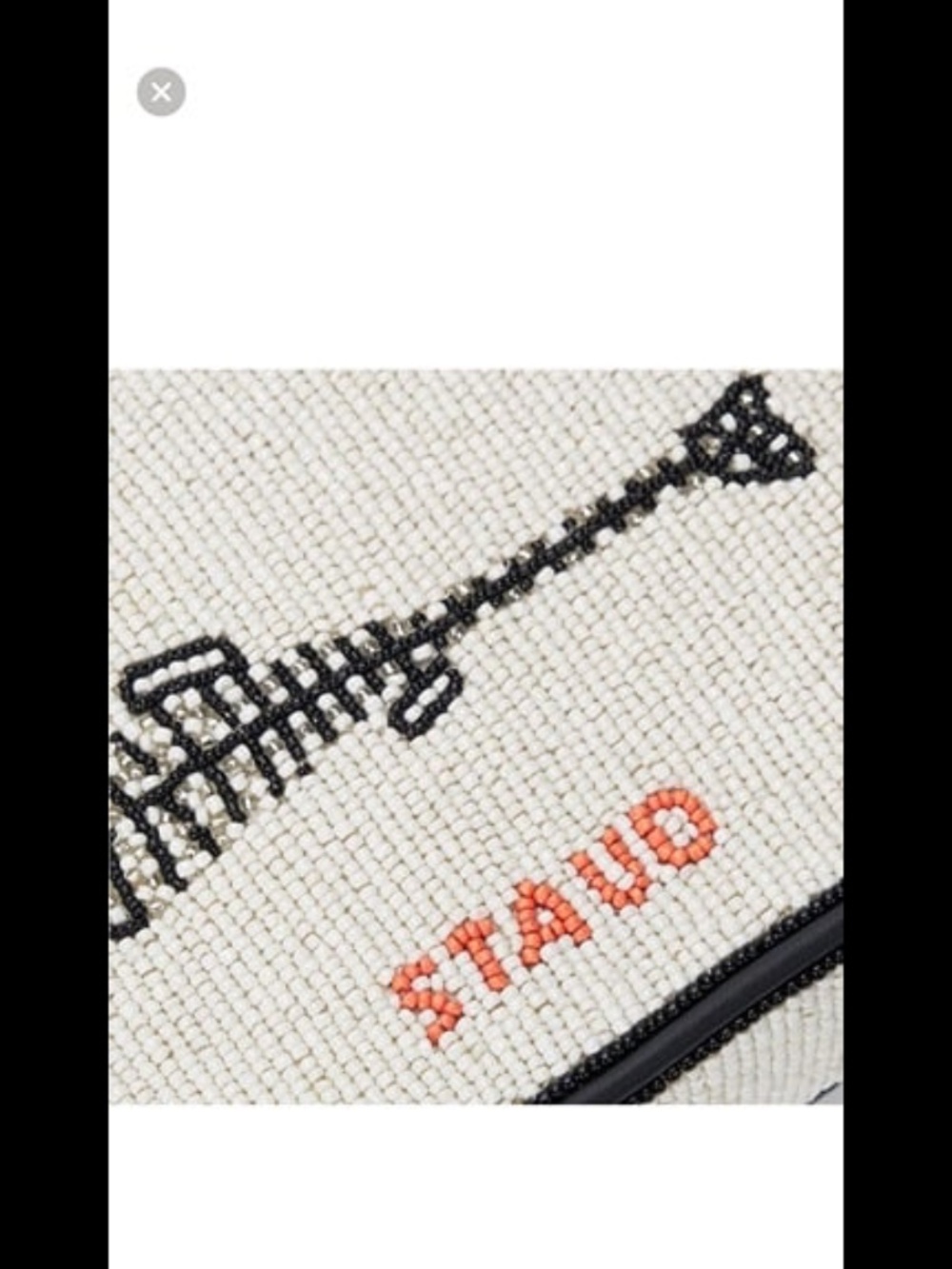 STAUD BEADED TOMMY BAG STAUDINES BLACK WHITE NWOT Limited Collection - Picture 2 of 8